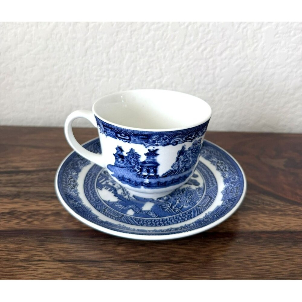 Johnson Brothers Blue Willow Cup And Saucer Set